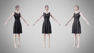 Dress 36 Electric Static Stripe