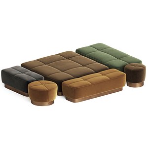 jacques pouf set minotti 3D model