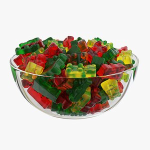 3D Gummy bear glass bowl