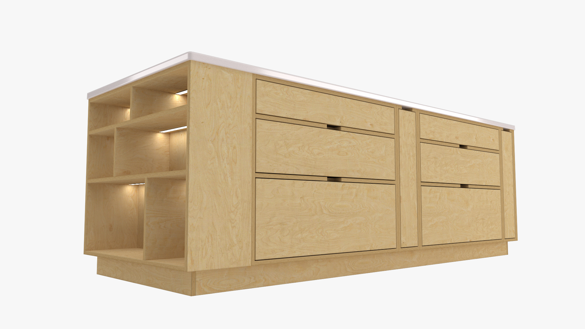 Plywood Kitchen Block 2 3D model TurboSquid 1853283
