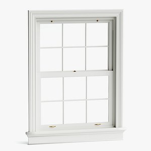 Sash Windows - Detailed Classic Double Hung 12 Piece model