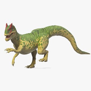 Allosaurus Green Coloring Rigged for Cinema 4D 3D model
