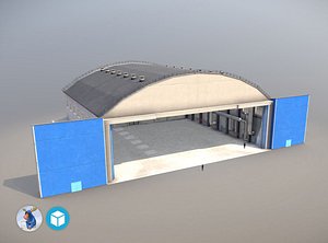3D airport hangar1 ueee hangar model