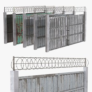 3D model Barbed Wire Fence v8