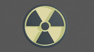 3D nuclear power symbol icon 2