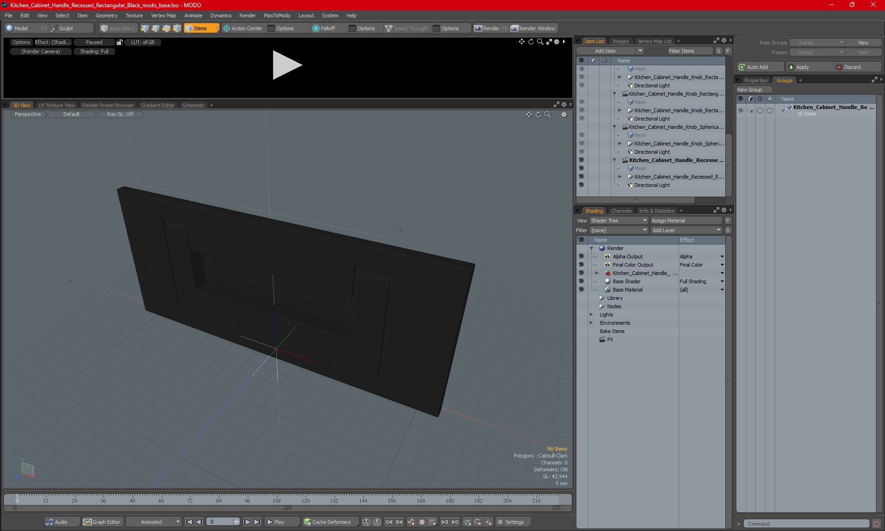 Kitchen Cabinet Handle Recessed Rectangular Black 3D Model - TurboSquid ...