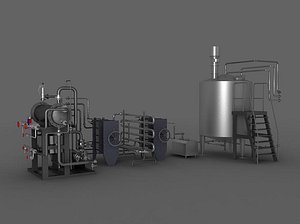 Boiler distillation valve water pump chlorination filter piping plant facility