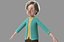 3D cartoon old woman rigged character