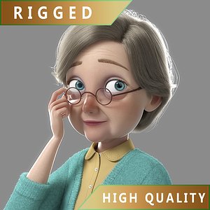 Cartoon Old Woman Rigged