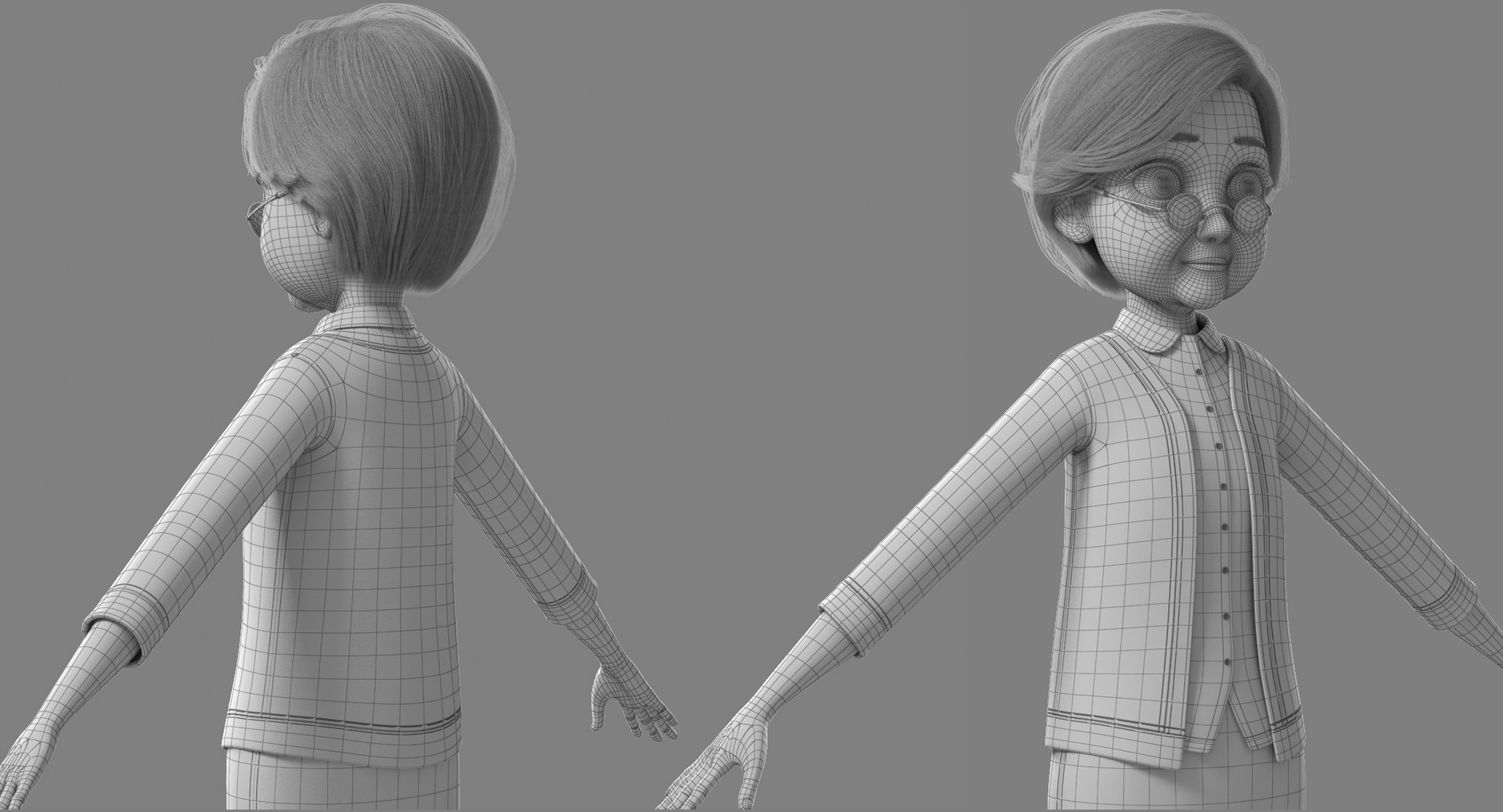 3D cartoon old woman rigged character - TurboSquid 1420239