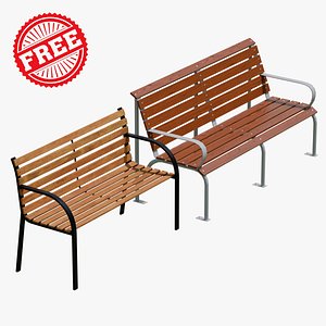 Modern Outdoor Wooden Bench Pack