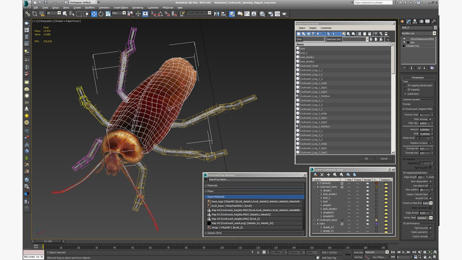 3D Cockroach Spinning Rigged Animation - TurboSquid 1486994