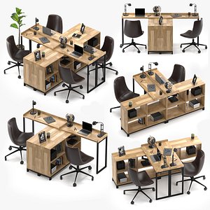3D Apple Home Office Workspace Set