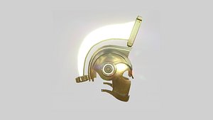 SciFi Spartan Helmet 08 Gold - Character Design model