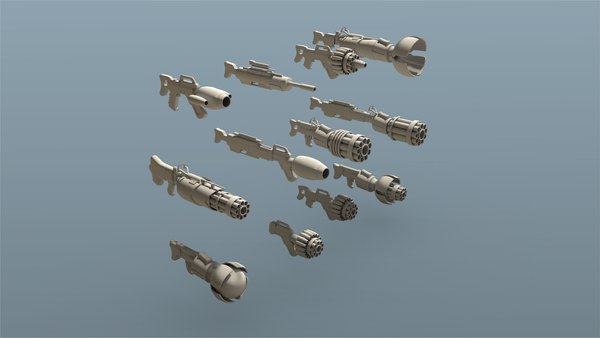 low-poly sci fi weapon model