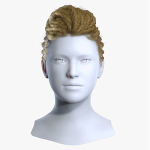 3D Historical Braided Updo - Character Hair Model model