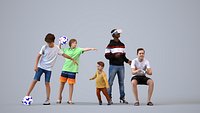 Basics0521 - A set containing 5 models of male teens standing or sitting in casual attire