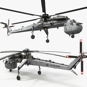 Sikorsky CH-54 Tarhe Helicopter Rigged 3D