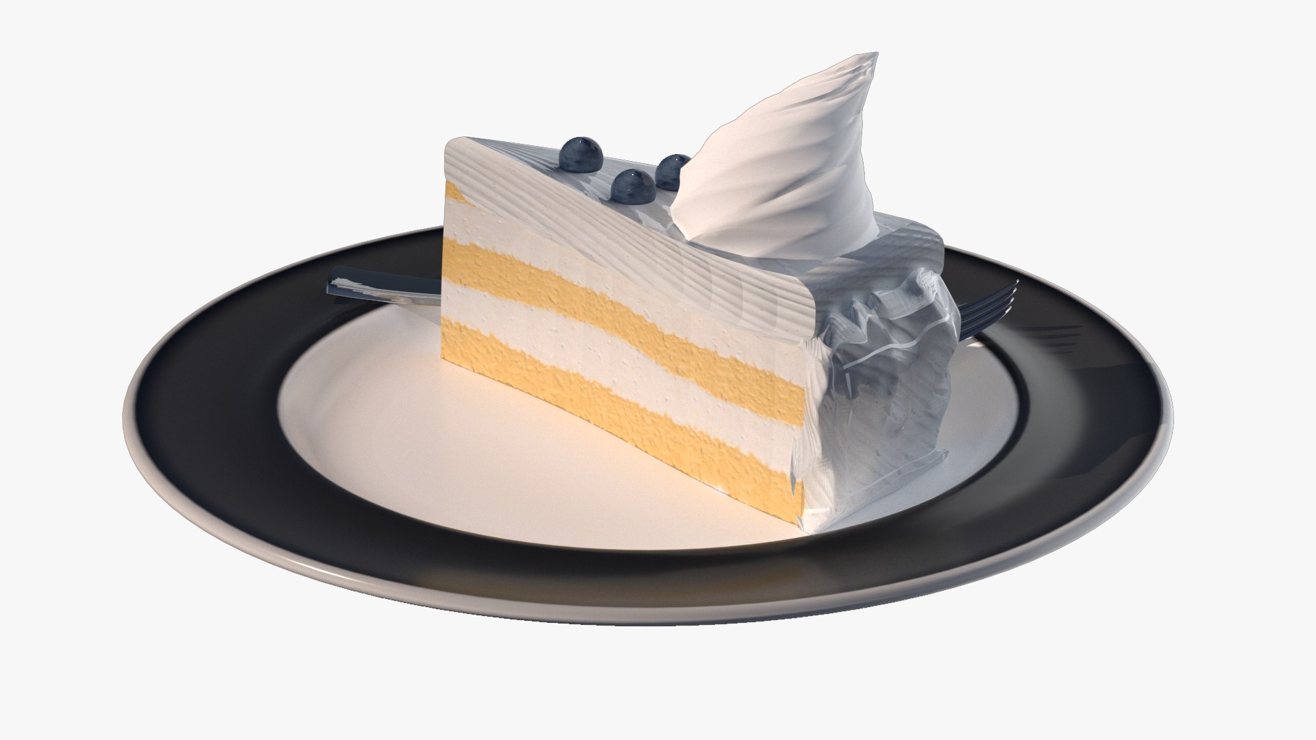 Lemon Cream Cake Model - TurboSquid 2024483