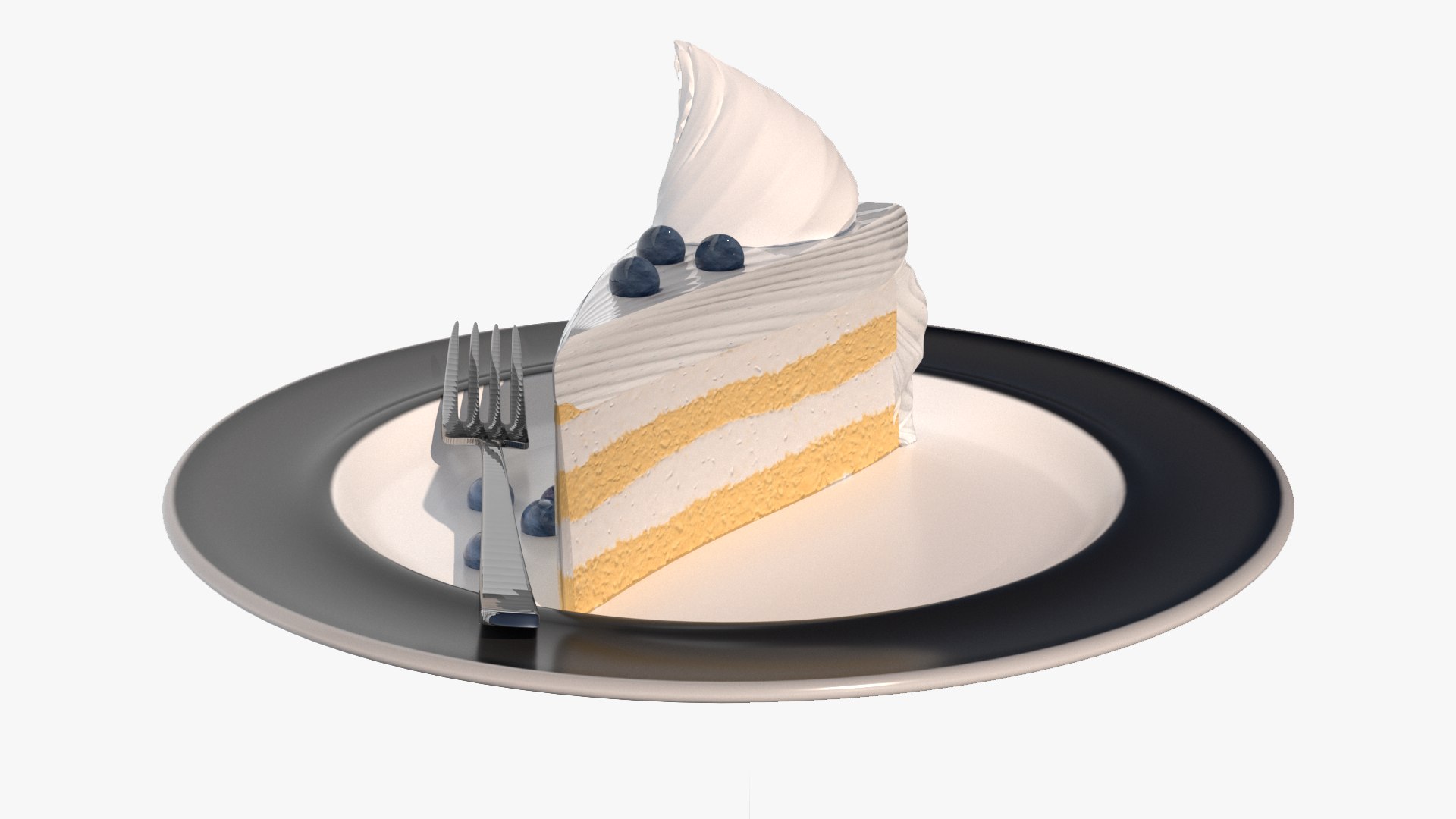 Lemon Cream Cake Model - TurboSquid 2024483