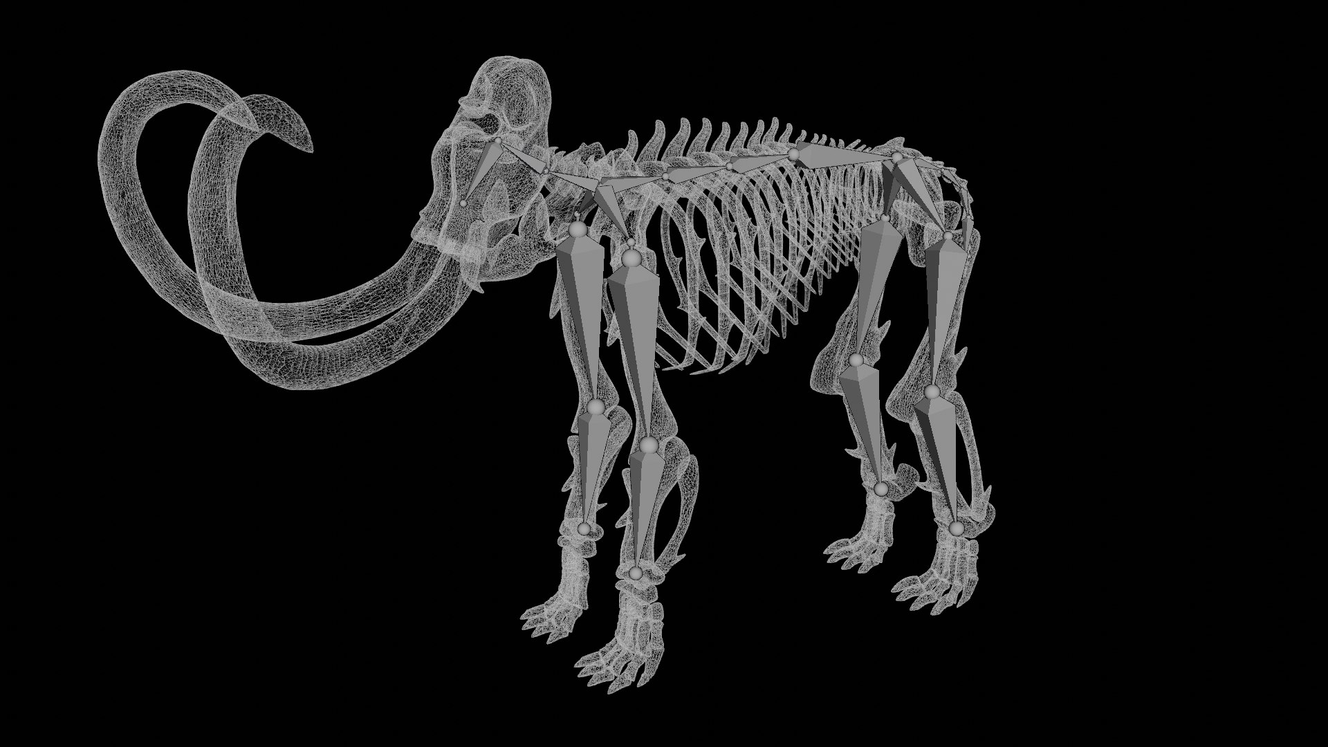 3D Rigged Mammoth Skeleton Model - TurboSquid 1831317