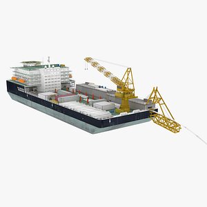 Pipelaying barge 3D model