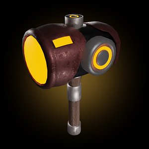 Blacksmiths sledgehammer in sci-fi and cartoon style 3D model
