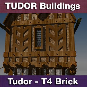 3d model of t4 tudor style medieval building