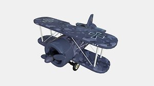 3D Airplane Cartoon A10 Blue Cartoon - Classic Aircraft