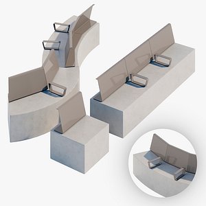 3D bench furniture model
