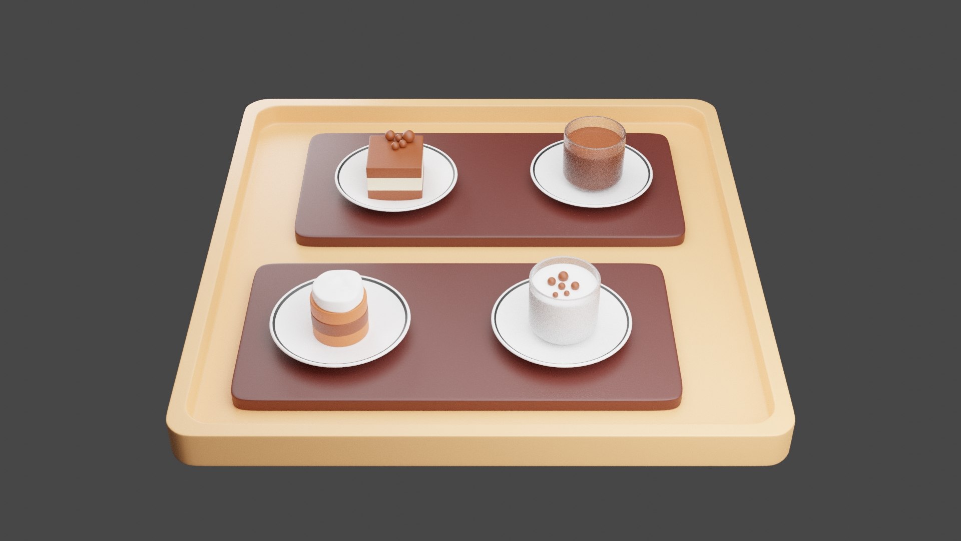 3D American Dessert Feast Model - TurboSquid 2173761