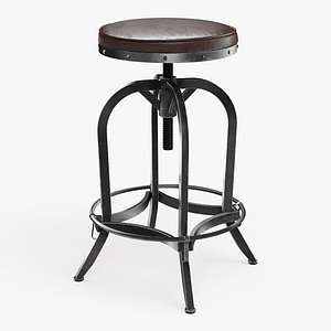 Adjustable Height Industrial Stool 04