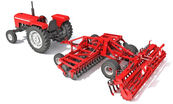 3D tractor disc harrow model