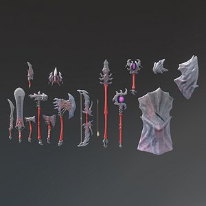 Fantasy Weapon Stone set 3D model