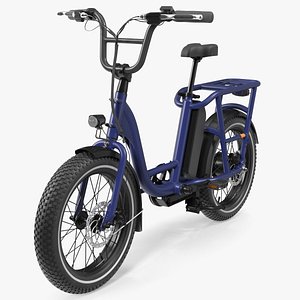 Two-Wheel E-Bike Blue 3D model