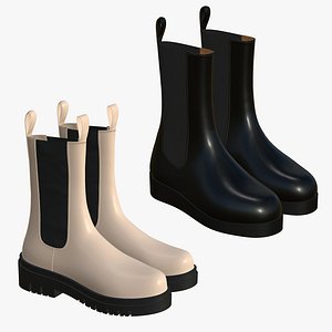 Realistic Leather Boots V74 3D