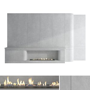 Decorative wall with fireplace set 53 model