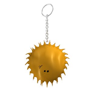 3d model cute sun smiley