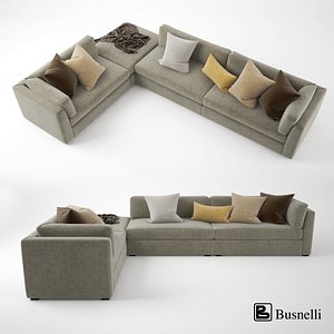 busnelli oh-mar corner sectional sofa 3d obj