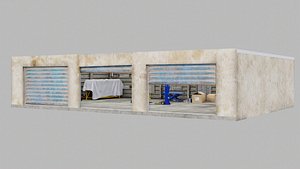 3D Garage with Interior and Tools model