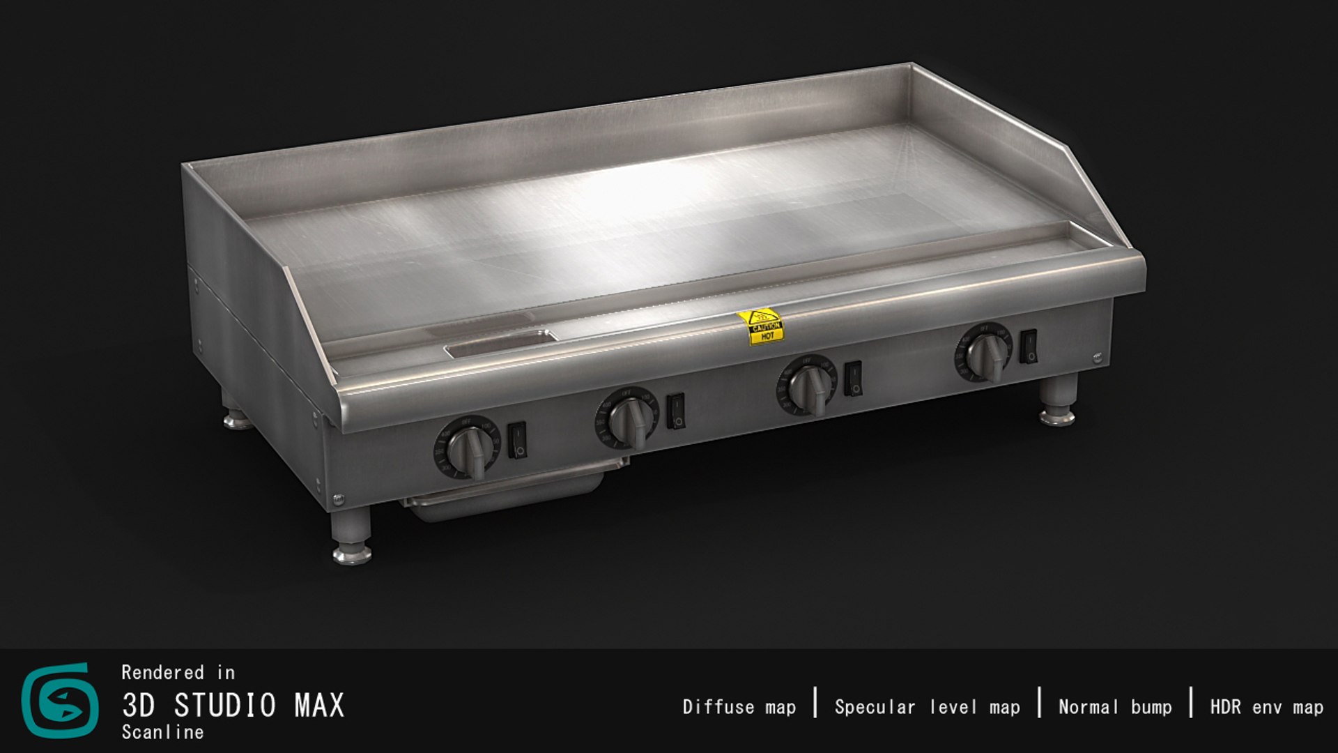 Commercial kitchen griddle 3D model TurboSquid 1552641