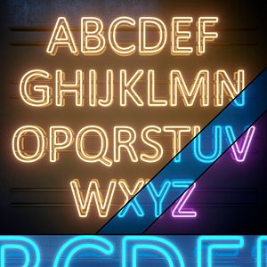 Light modules. Set 08. Neon Alphabet