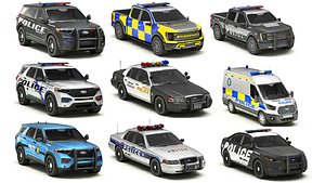 3D model Police Cars Pack