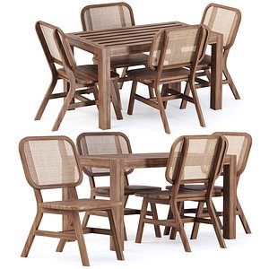 3D Outdoor garden furniture set v08