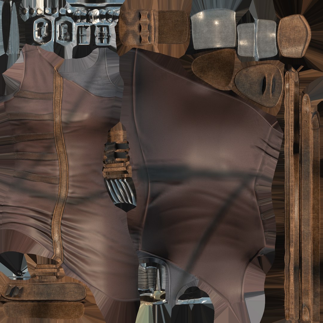 3D Asymmetric Skirt Warrior Dress With Buckles And Belt - TurboSquid ...