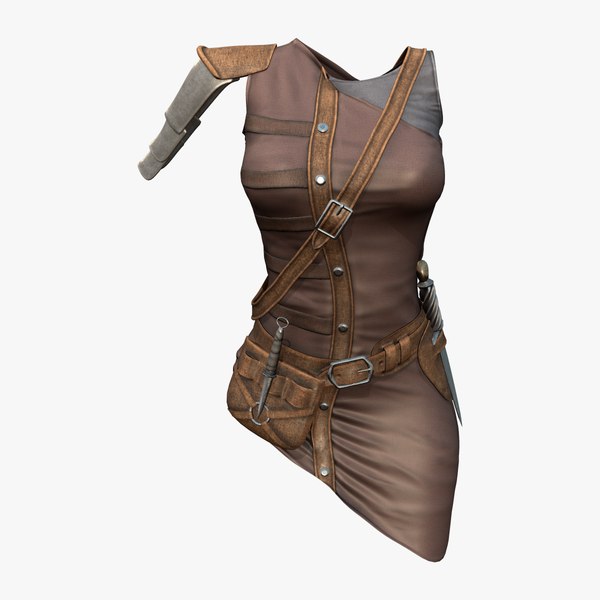 Asymmetric Skirt Warrior Dress With Buckles and Belt 3D 모델 - TurboSquid ...