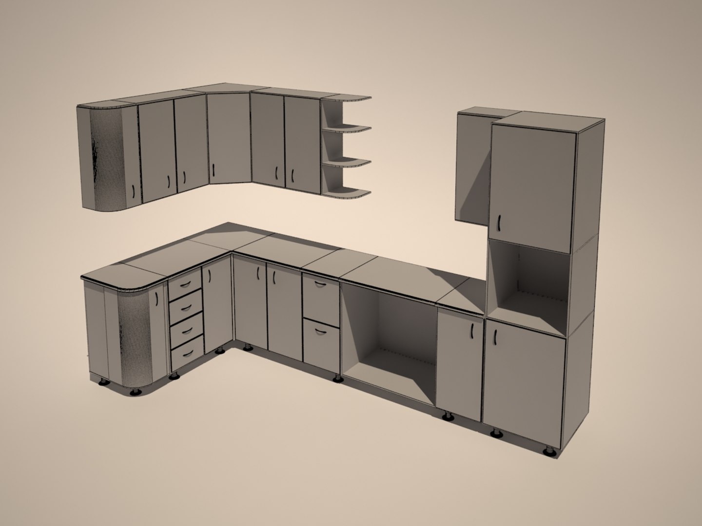 3d Kitchen Real Scale Model