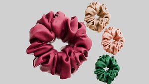 Satin Scrunchie Hair Catchers 3D model