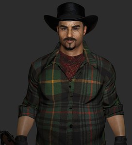 3D AAA 3D REALISTIC COWBOY HUNTER CHARACTER - WESTERN HUNTER MALE model