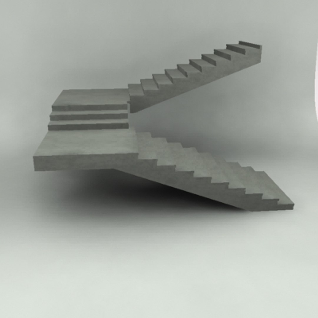 3d Model Concrete Staircase